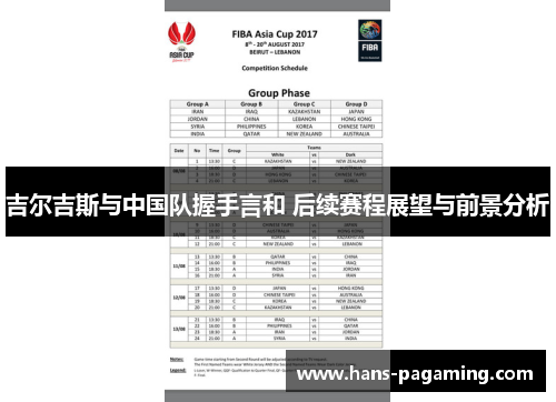吉尔吉斯与中国队握手言和 后续赛程展望与前景分析