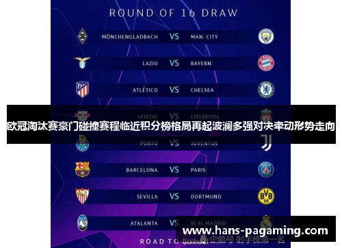 欧冠淘汰赛豪门碰撞赛程临近积分榜格局再起波澜多强对决牵动形势走向 欧冠淘汰赛豪门碰撞赛程临近积分榜格局再起波澜多强对决牵动形势走向